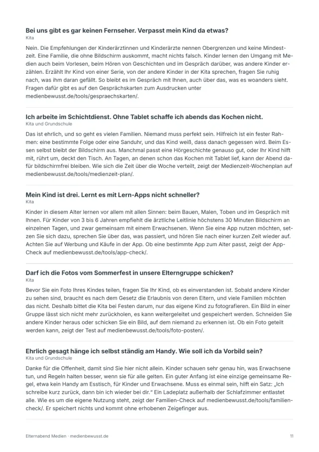 Seite 11: Elternfragen