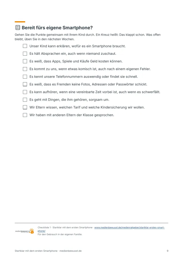 Seite 9: Bereitschafts-Check